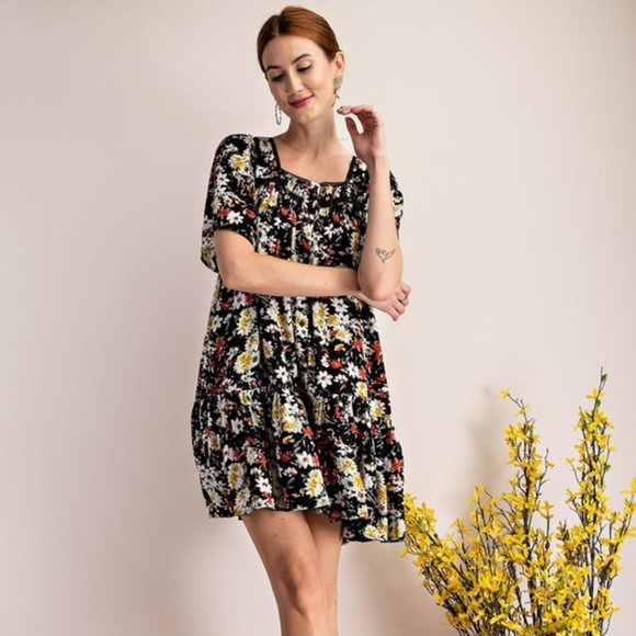 easel Dresses Easel Black Floral Print Date Night Dress Poshmark